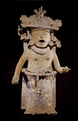 Cihuateotl-Figur, die eine Frau darstellt, die bei der Geburt gestorben ist, Remojadas-Stil, aus Tlalixcoyan, Vera Cruz
